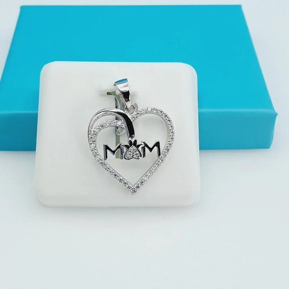 925 Sterling Silver CZ Beautiful Mom Pendant for Women, 1USPAR4083 - Picture 11 of 11